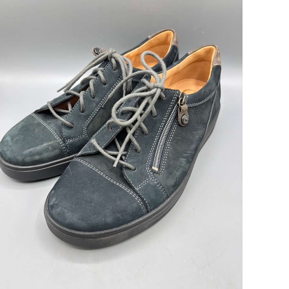 Ganter Womens Shoes 7 UK / 9.5 US Gray Suede Lace Up Side Zip Comfort Walking‎